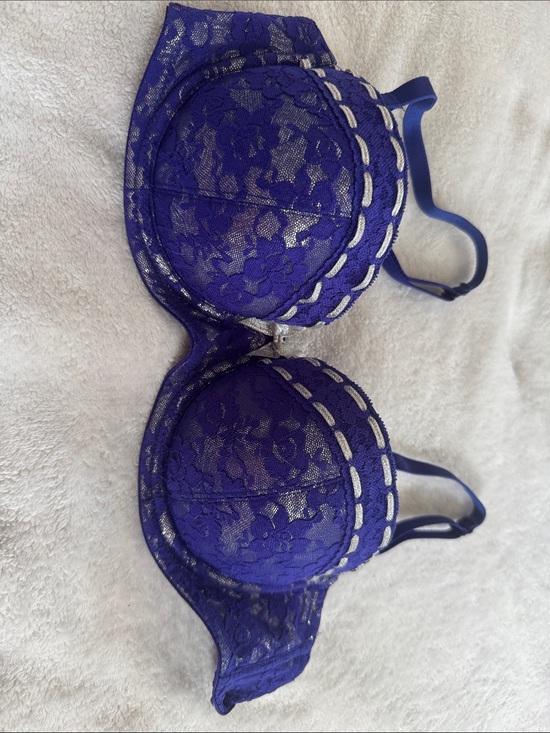 La SENZA Other - La SENZA Royal Purple Lace Underwire Push-up Bra with Silver Trim
